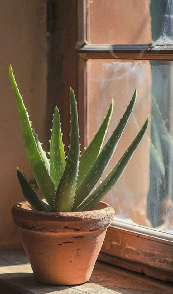 Aloe vera houseplant that can cause digestive issues in cats if ingested