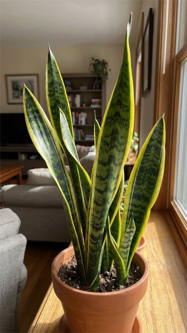 Snake plant houseplant that can trigger digestive irritation in cats