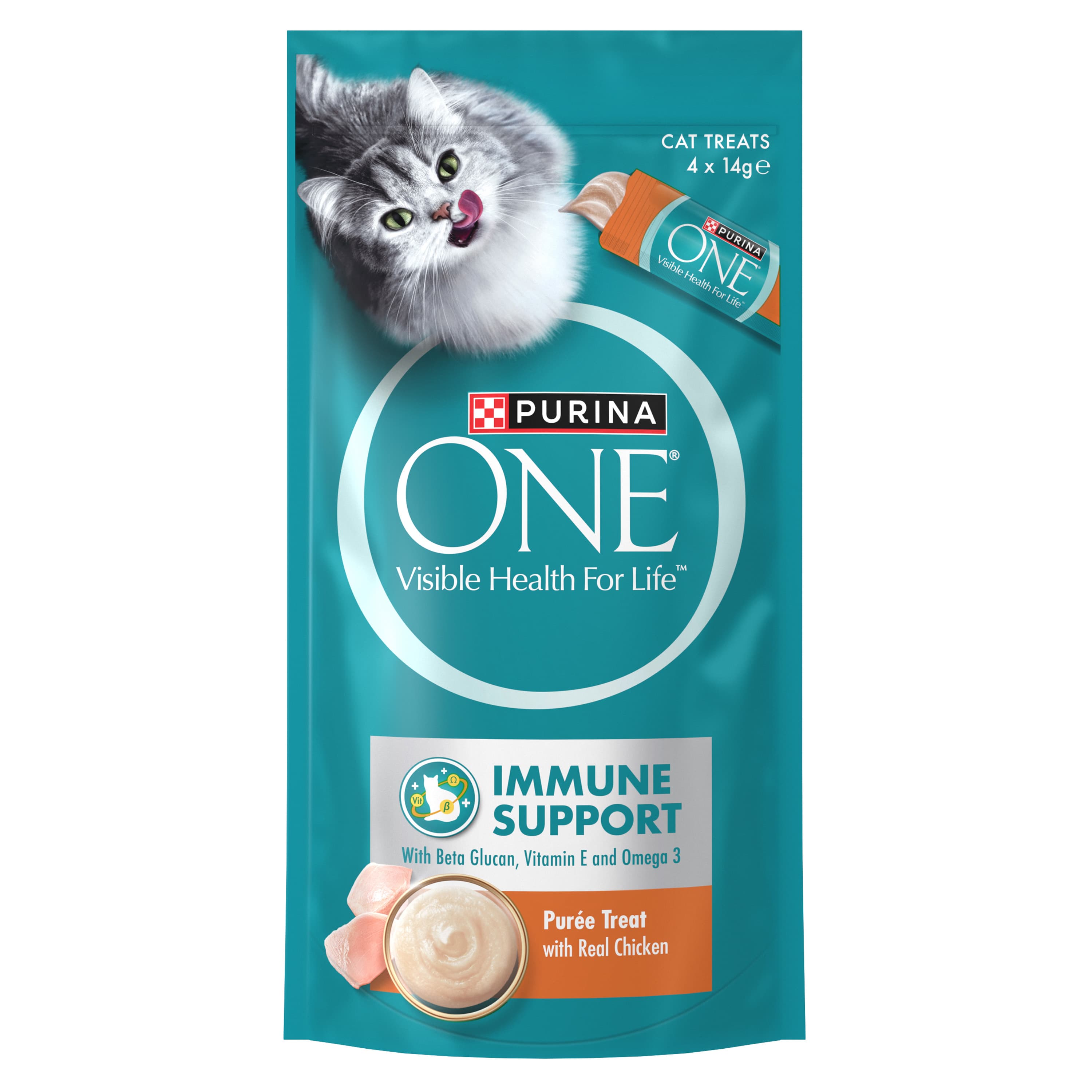 Purina ONE Immune Support lickable cat treats